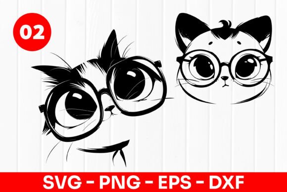Cute Cartoon Cat Face SVG PNG