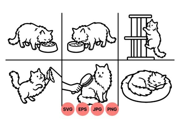 Cute Cat Care SVG Clipart