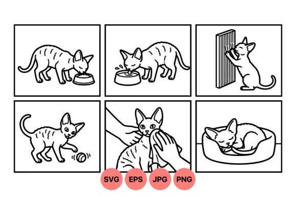 Cute Cat Care SVG Icons