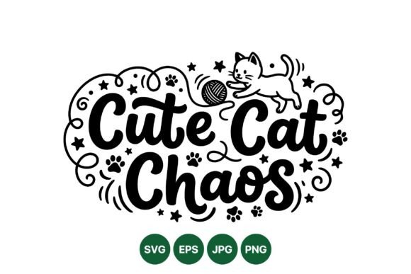Cute Cat Chaos SVG Design