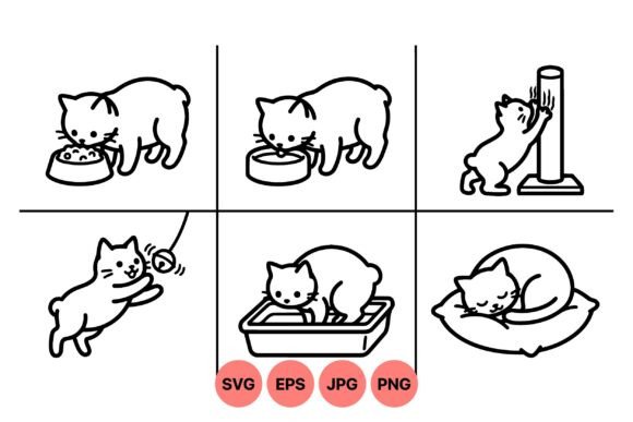 Cute Cat Life SVG Designs