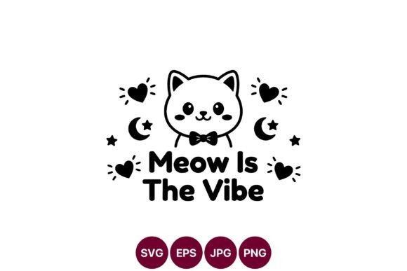 Cute Cat Meow SVG Design
