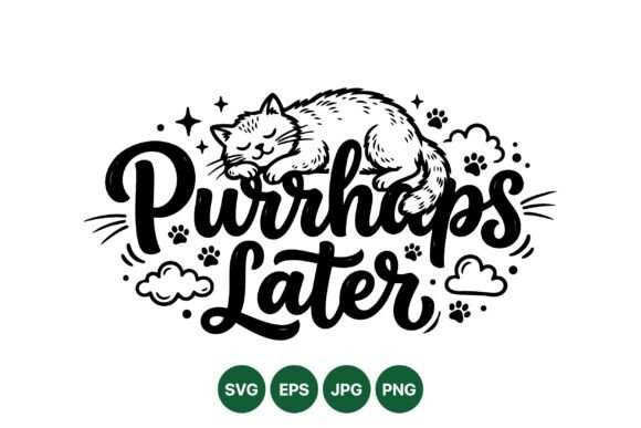 Cute Cat Nap SVG Design