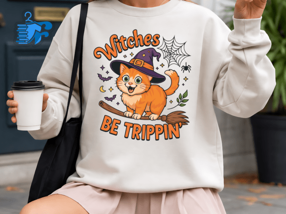 Cute Halloween Cat Witch SVG