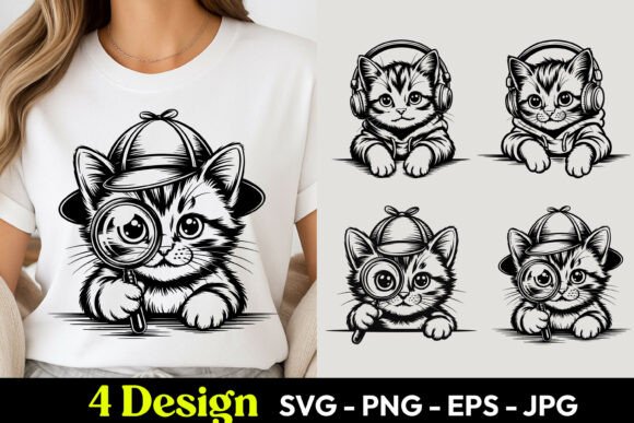 Cute Kitten Cartoon SVG PNG