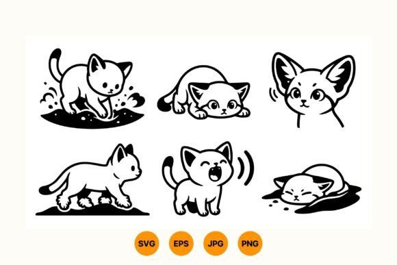 Cute Kitten SVG Clipart Pack