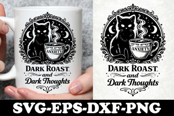 Dark Roast and Dark Thoughts Black Cat