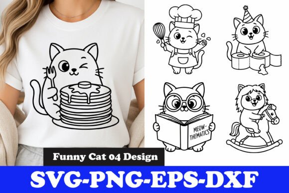Funny Cat Cartoon SVG – Cute Silly