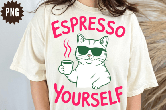 Funny Cat Coffee Espresso Yourself PNG D