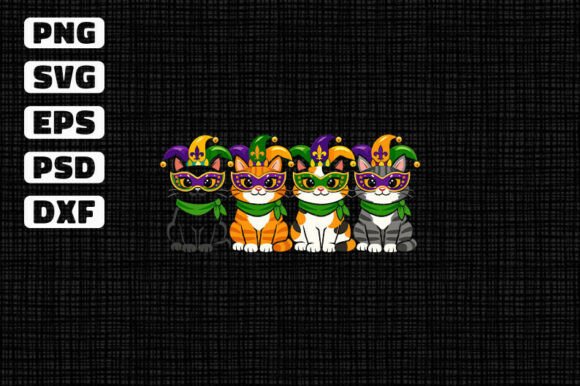 Mardi Gras Cats SVG