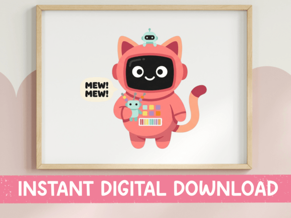 Mew Mew Robot Cat Astronaut SVG