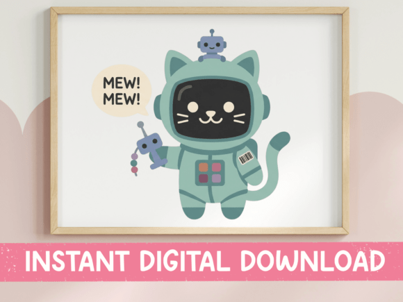 Mew Mew Space Cat Robot SVG