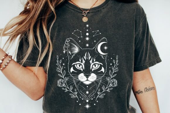 Moon Cat SVG - Boho Celestial PNG_177530