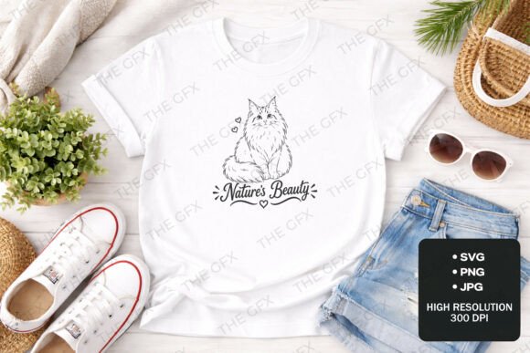Nature’s Beauty Cat Art – SVG, PNG, JPG
