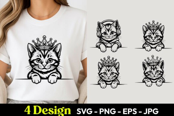 Princess Kitten Cartoon SVG PNG