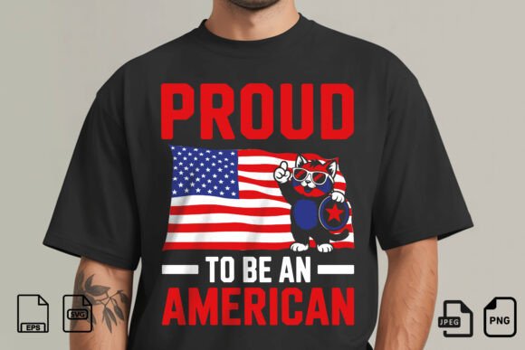 Proud to Be an American Cat SVG