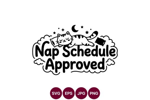 Sleepy Cat Nap SVG Design