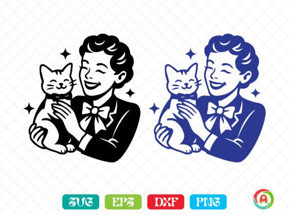 Vintage Cat Lover SVG